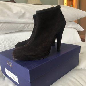 Stuart Weitzman Brown Suede Platform Bootie